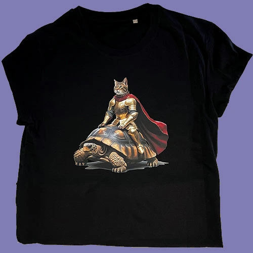 Direct Film Print onto black t-shirt example